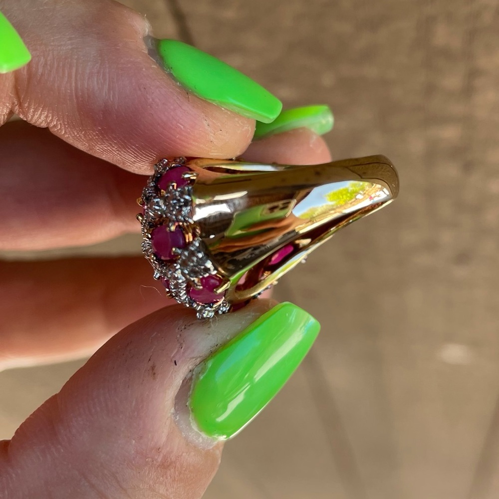 Technibond Ruby Cluster Ring - image 6